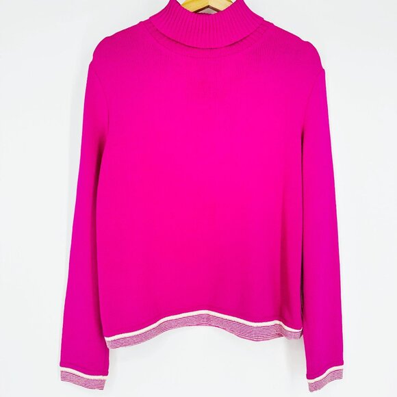 St. John Sweaters - St. John Vintage Pink Santana Knit Long Sleeve Button Side Turtle Neck Sweater M